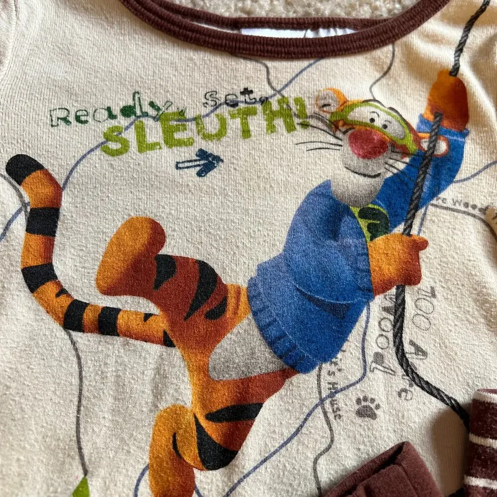 Disney My Friends Tigger and Pooh Pajama Outfit Set Baby Sz 12 Months